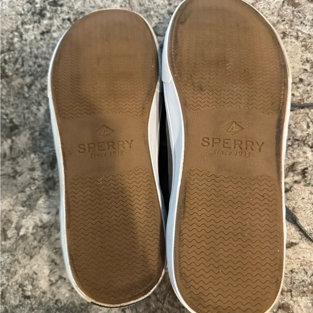 Sperry Mens Lace Up Sneakers Size 8 M Charcoal Gray Nubuck Leather STS17716